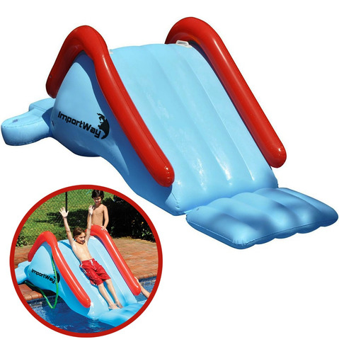 Escorregador Inflável Super Slide 244 X 163cm Importway Cor Azul-celeste 0