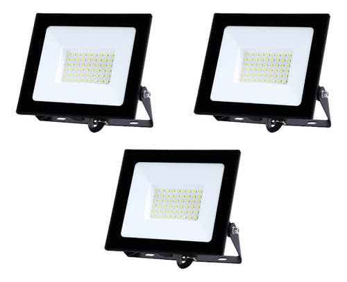 Pack X3 Foco Proyector De Area 100w Ip65 Sec