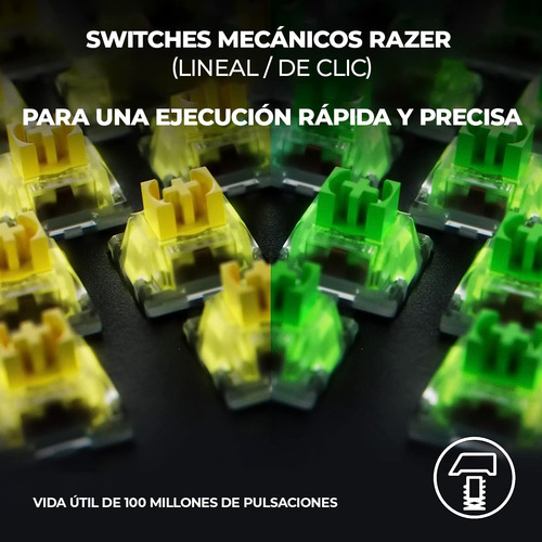 Teclado Gamer Razer Blackwidow V4 Pro Switch Amarillo Negro