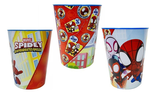 Vaso Plastico Spidey 468 Ml Cresko Sp943 Color Azul