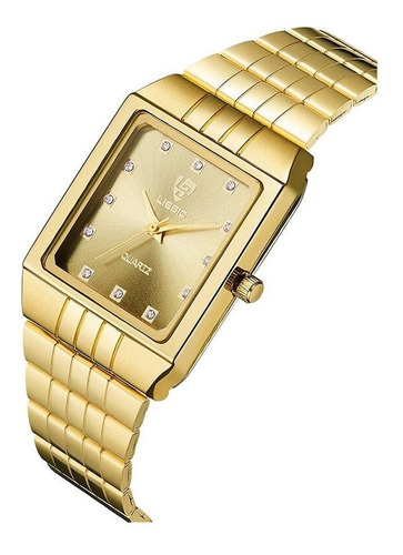 Reloj De Cuarzo Dorado Hombres Mujeres Relojes De Lujo Acero