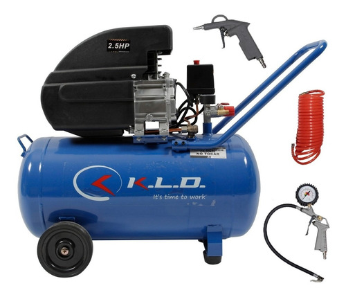 Compresor Kld 50 Litros 2,5 Hp Con Kit Aire Kldco50k