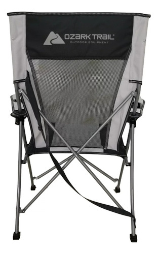 Silla Mecedora Plegable Para Acampar 2 En 1 Soporta 181 Kg Color Gris Con Negro