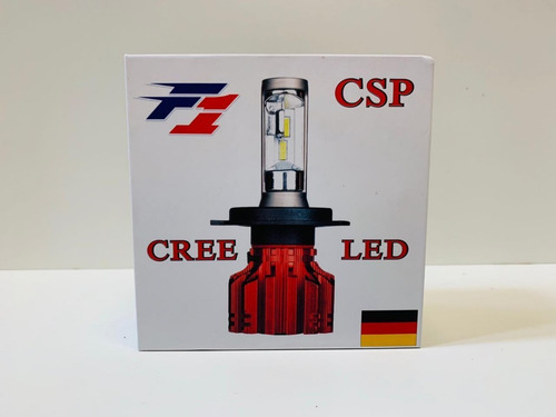 Imagen 2 de 8 de Kit Led Cree F1 Csp H4 Alta Baja Lamparas Disipador Macizo