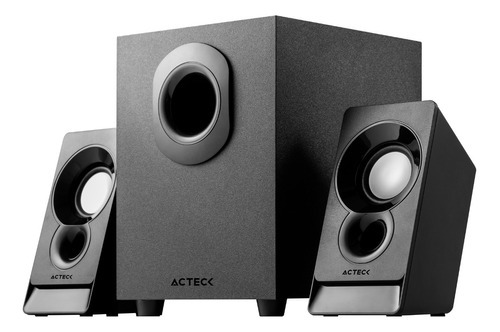 Sistema de som de subwoofer com fio preto Elant Act As470 de 2,1 canais