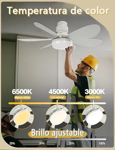 Ventilador De Techo Baiqian® Led E26/27 Instalación Sencilla Fanlight De Una Pieza