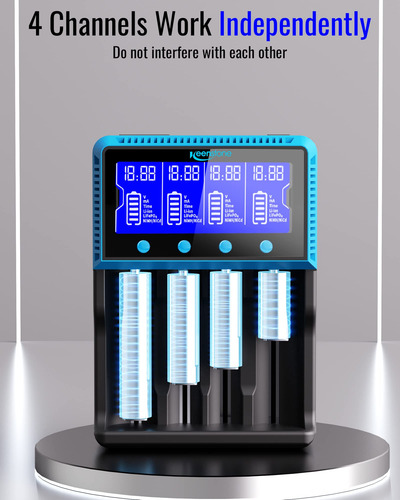 Cargador Universal De Baterías Recargables Con Pantalla Lcd