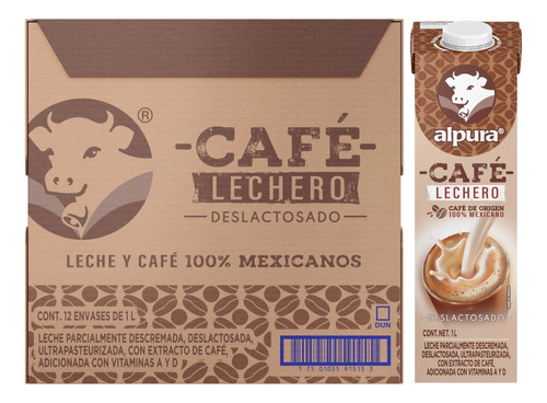 Alpura Café Lechero 12 Pack De 1lt