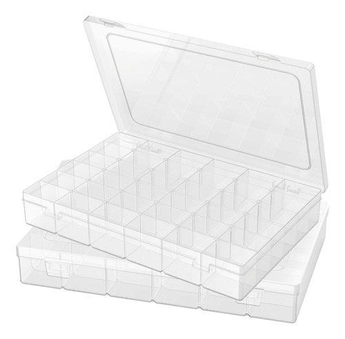 Paquete De 2 Cajas Organizadoras De Plastico, 36 Rejillas De