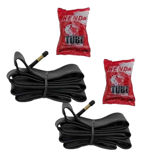 Kit 02 Câmara Ar Aro 24 X 3.0 Bico Grosso Chopper Tipo Da Válvula Schrader