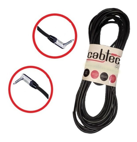 Cable De Audio Plug Mono Ts 90° 3 Metros Cab-tec + Neutrik