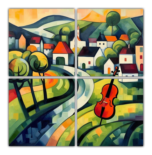 160x160cm Cuadro Abstracto Rheingau Alemania En Violas