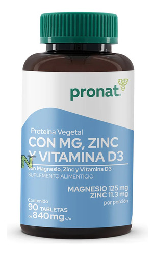 Pronat - Magnesio Zinc Y Vitamina D3 - (90 Tabletas) - Sin sabor