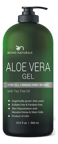 Gel De Aloe Vera, De 100 % Puro Orgnico Con Infusin De Miel