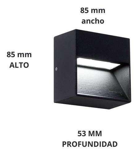 Imagen 2 de 4 de Aplique Exterior Led Integrad Aluminio Vidrio Ip54 Isch Leuk