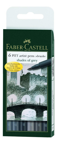 Pitt Artist Brush Pen Wallet - Tonos De Gris (6 Colores...
