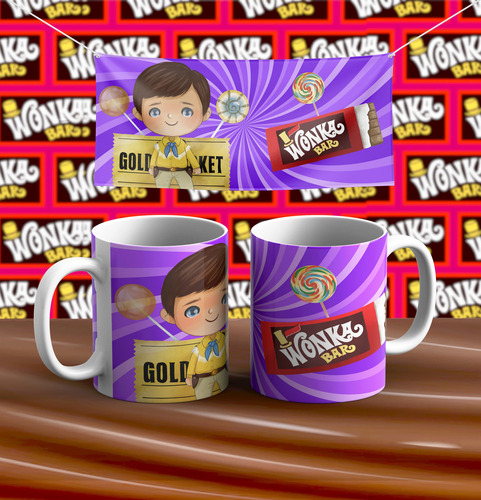 Kit Imprimible Plantillas Tazas Willy Wonka Sublimación M1