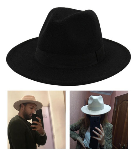 Elegante Sombrero Fedora Unisex Para Iglesia, Cinturón De In