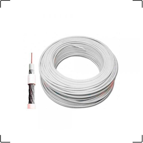 Cable coaxial Rg6 blanco con 60% de bobina, 100 metros | Cabletech