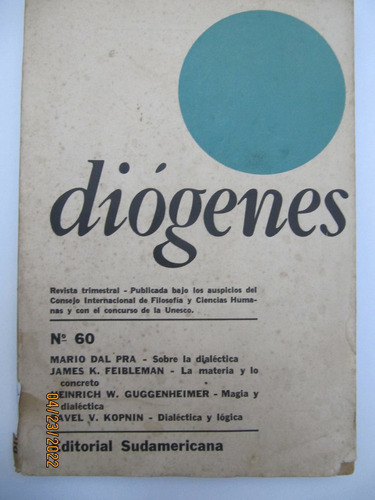 Revista Diogenes Nº 60 Filosofia Pra Feibleman Kopnin 1967