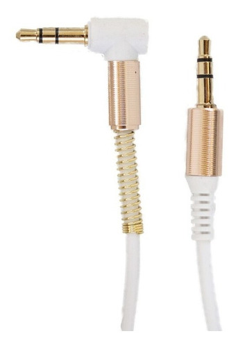 Cable Audio Auxiliar Jack 3.5 Estéreo Ficha L Resorte Metal