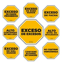 Comprar Carteles Props Excesos Octógonos Amarillos - Kit Imprimible