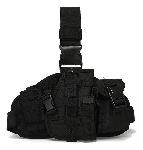 Holster Tactical Leg Drop Right, Molle Panel For Glock 19 17 Diestro Negro