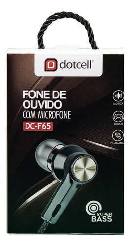 Fone De Ouvido Dotcell Dc-f65 Dourado C/microfone