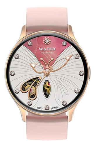 Smartwatch Para Mujer Compatible Con Moto G14, E13, G04, E22 Dorado Lisa Rosa