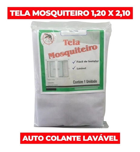 Imagem 2 de 9 de Tela Mosquiteiro Para Janelas 1,20 X 2,10 M Auto Colante