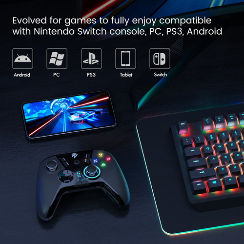Joystick Control Preto Sem Fio Gamepad Easysmx Sl-9110