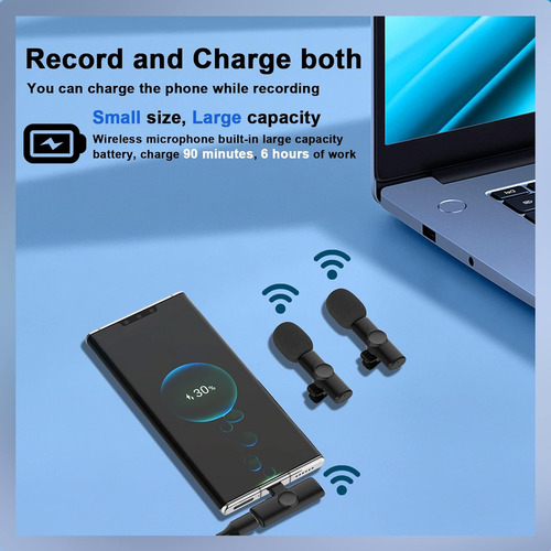 Micrófono De Solapa Inalámbrico Lavalier Para iPhone/iPad/an