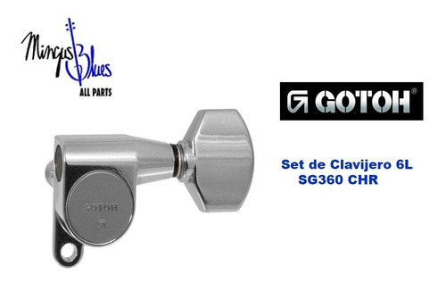 Gotoh-set De Clavijero Para Guitarra Eléctrica 6l Cr Sg360