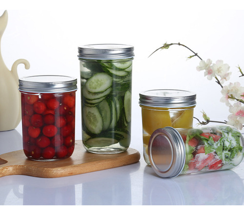 Jarrón De Cristal Para Mermelada Mason Jars, 4 Unidades