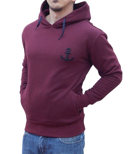 Sudadera John Leopard  Big Logo Vino (burgundy) Relaxed Fit