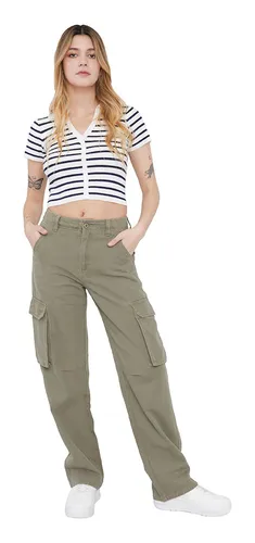 Pantalon cargo ample en tissu technique stretch