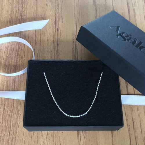Imagen 8 de 10 de Cadena De Plata 925 De 40cm Bola Diamantada Agálea Joyería