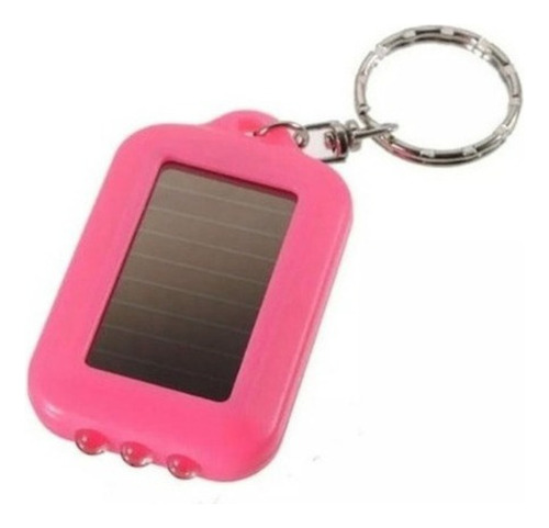 Llavero Solar De Leds Color Negro Color Rosa