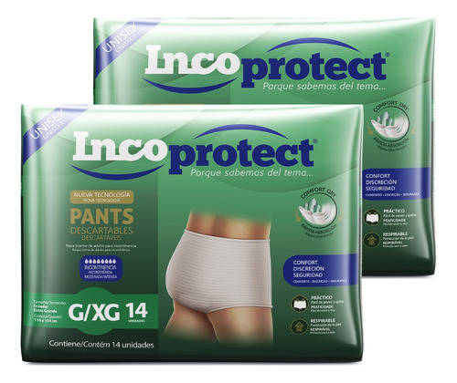 Incoprotect Pañales Pants Adulto Talle G/xg X 28 Unidades