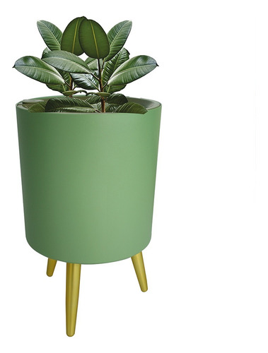 Planterist - Maceta Redonda Autorregable -diseño Nórdico Color Verde Olivo
