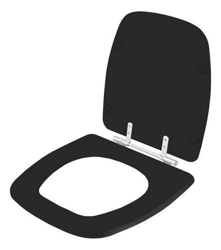 Assento Sanitário Poliéster Fit Preto Para Louça Celite