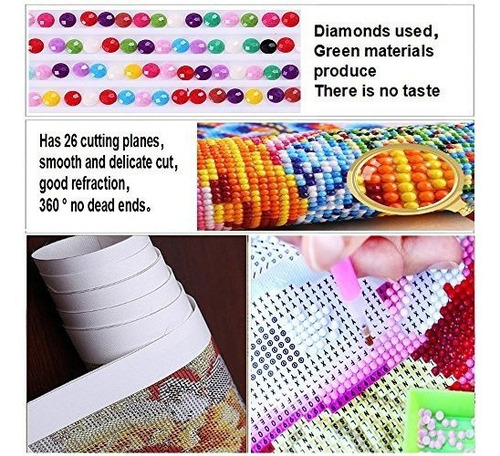 Imagen 3 de 5 de Fipart 5d Diy Diamante Pintura Punto De Cruz Kit De Arte Peg