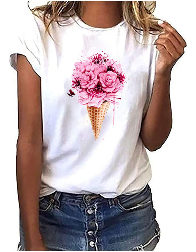 Camisa Helado Para Mujer Camiseta Grafica Divertida Vintage