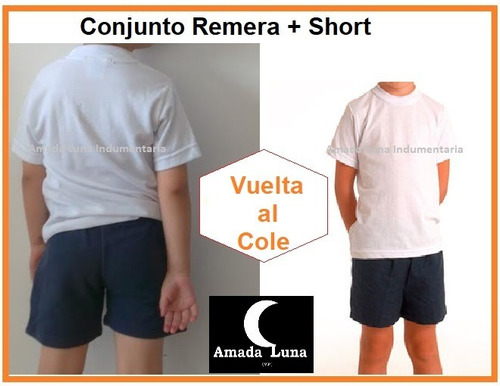 Conjuntos Escolar Remera Mas Short O Short Pollera Algodón