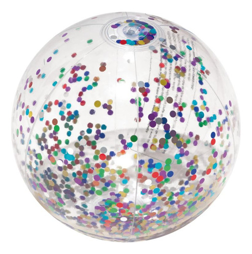 Kit 2 Bolas Infláveis Com Glitter + 2 Boias Infláveis Com Gl