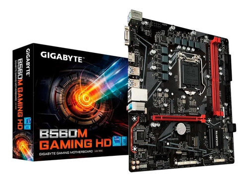 Placa Mãe Gigabyte B560m Gaming Hd, Intel Lga 1200 Matx Cor Preto