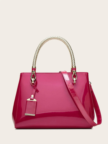 L Bolso De Mujer De Charol De Color Caramelo De Moda Y