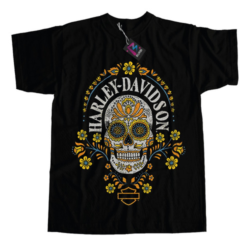 Remera Calavera Harley Davidson Dtf Calidad Premium