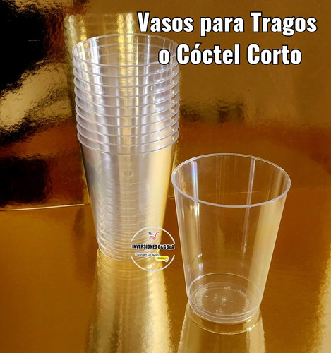 Vasos De Acrílico Corto Para Coctelería Tragos 210ml Mayor
