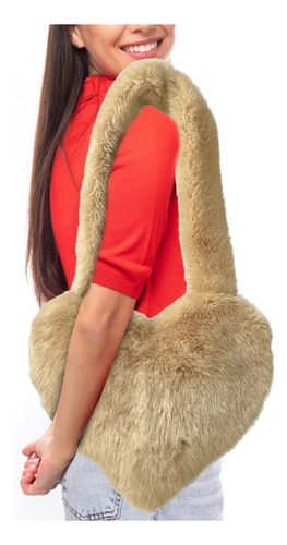 / Bolso De Felpa Para Mujer, Bolso Bandolera Larga Caqui